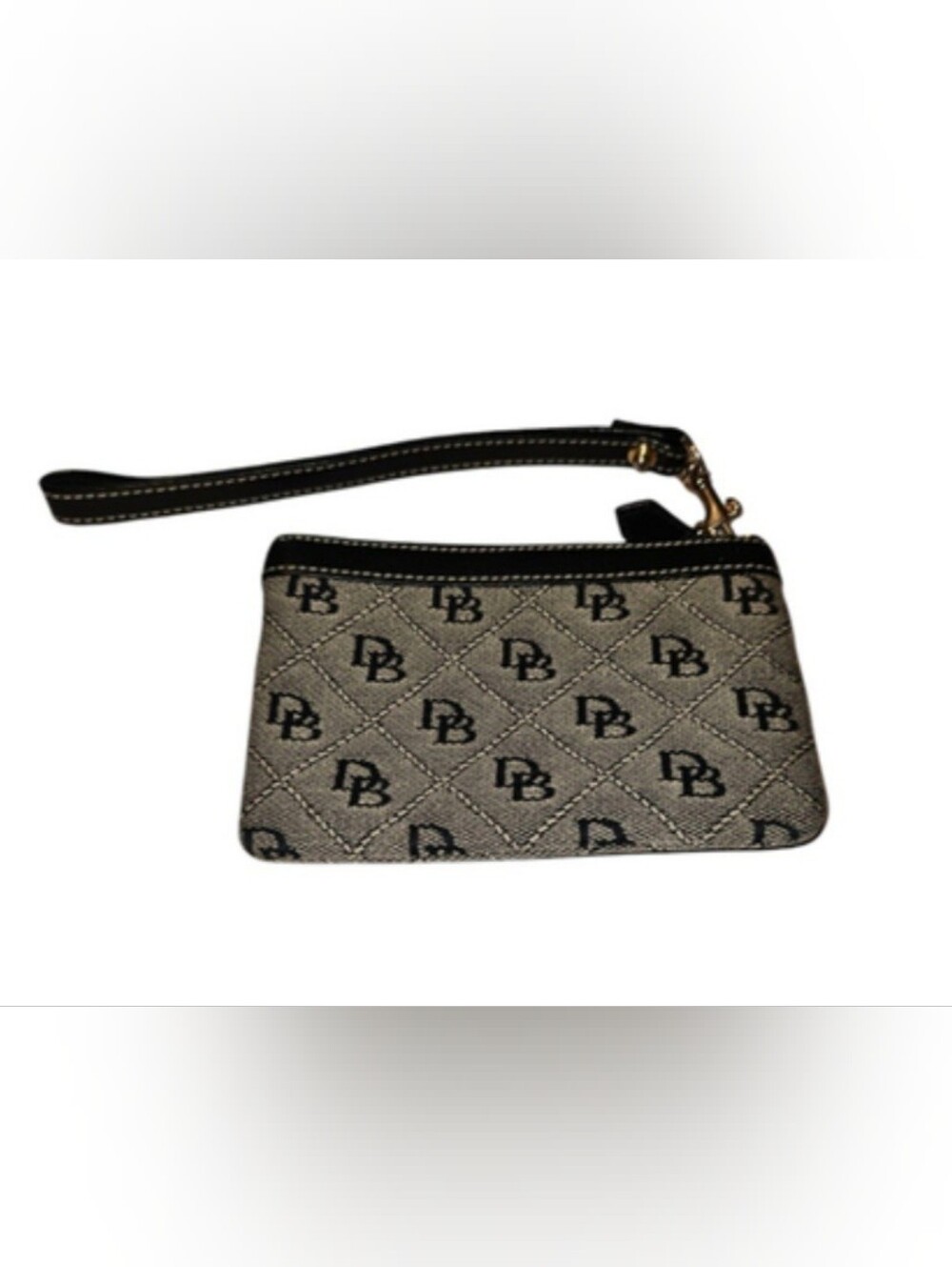Dooney & Bourke Signature Monogram Canvas Leather interior Wristlet